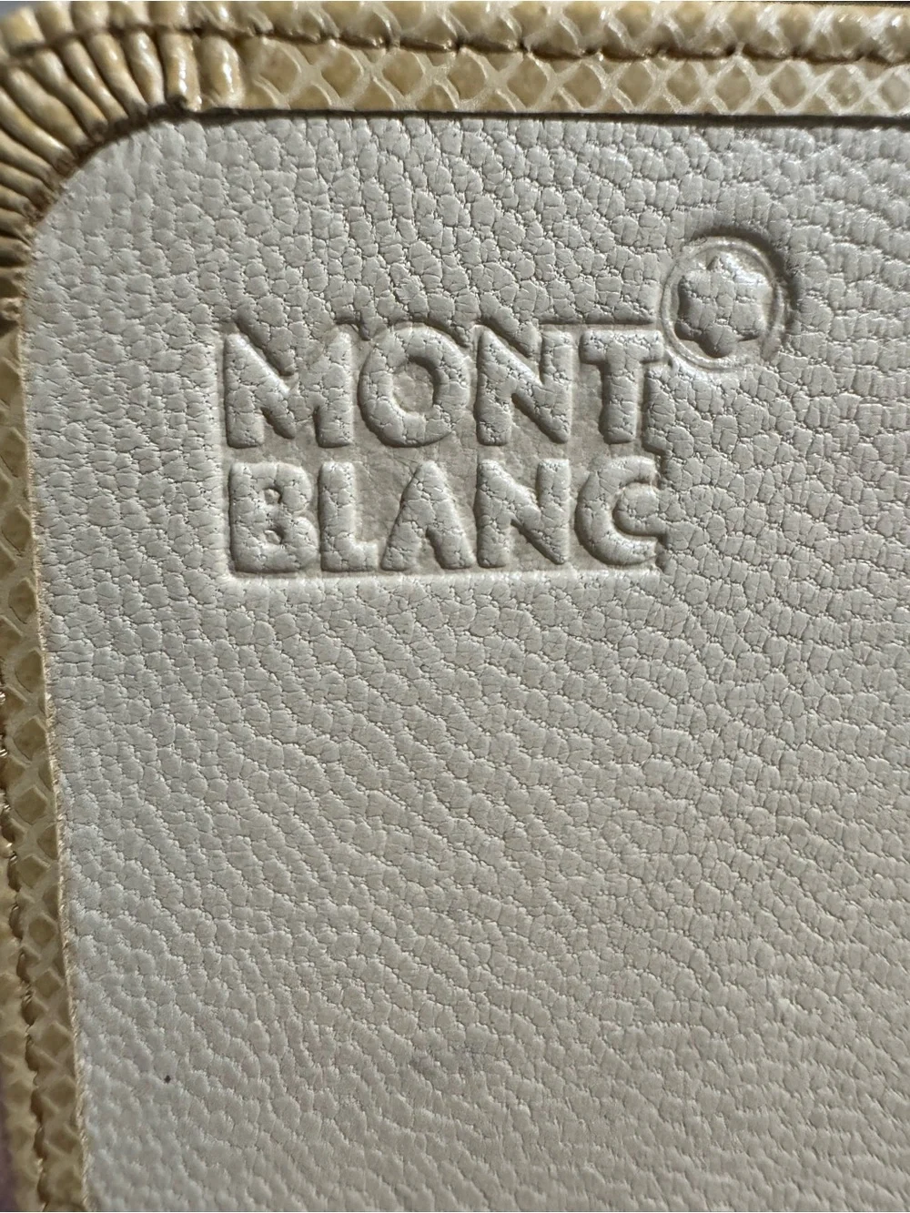Montblanc Beige Embossed Leather Long Wallet – Pristine Condition